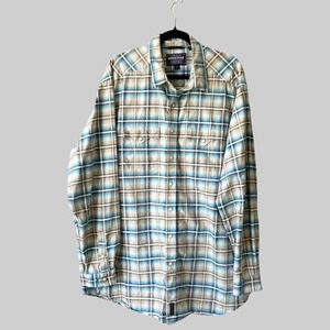 Panhandle Rough Stock Pure Cotton  Button Down Plaid Western Shirt